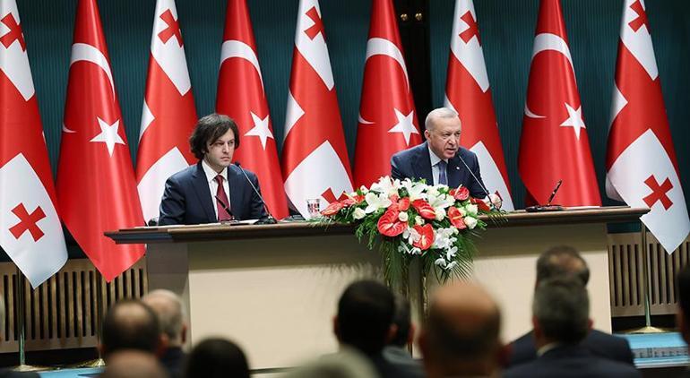 Gürcistan Başbakanı Ankarada Erdoğan: Ticarette hedef 5 milyar dolar