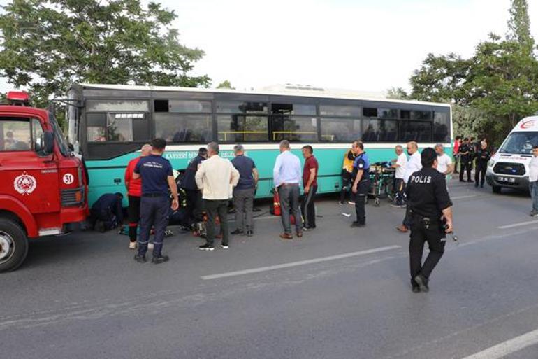 Kayseride özel halk otobüsü faciası Anne öldü, oğlu yaralandı