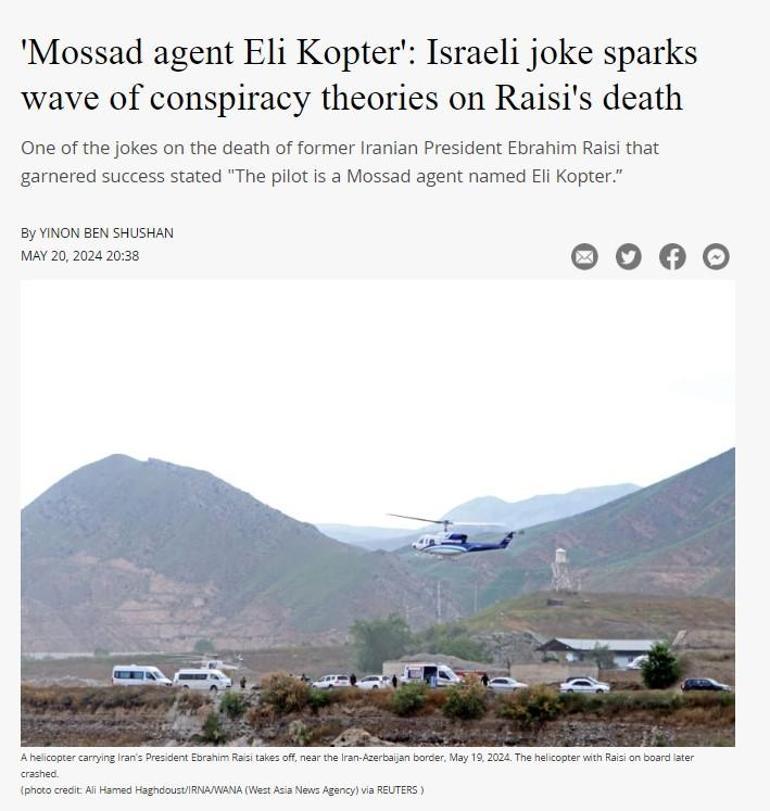 Bir şaka komplo teorilerini tetikledi, İsrail kanalı özür diledi: Pilot ajan Eli Kopter