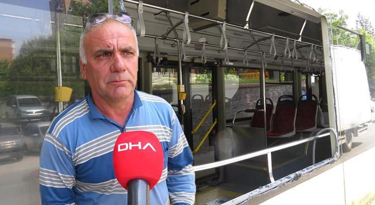 İstanbul’da otobüsün camından direk girdi Yolcular ölümden döndü