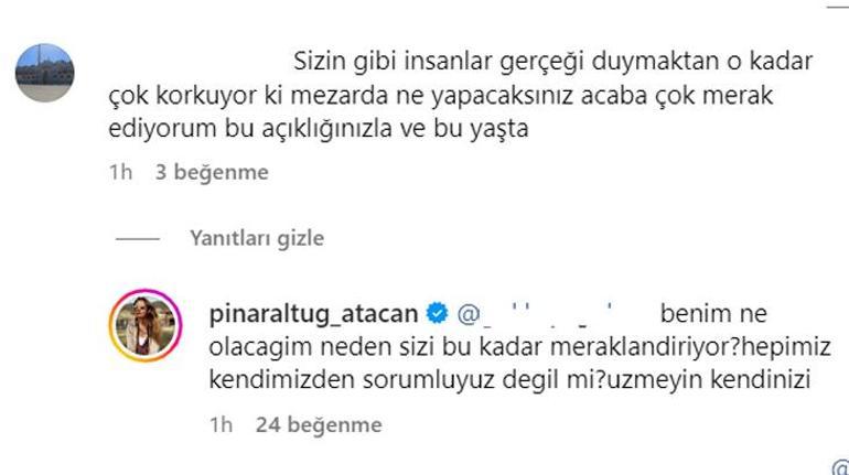 Pınar Altuğ sessiz kalamadı Mezarda ne yapacaksınız diyen takipçisine sinirlendi