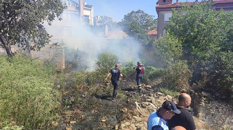 Edirne’de çocuklar maytap attı, yangın çıktı