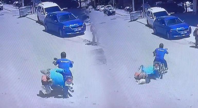 Ölümden döndü Eteği motosikletin zincirine takılan kadın yerde sürüklendi