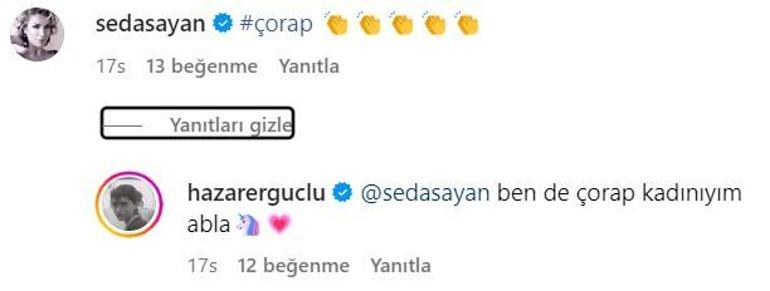 Hazar Ergüçlü iddialı pozunu yayınladı Seda Sayandan yorum geldi