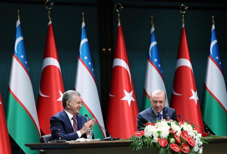 Özbekistan Cumhurbaşkanı Türkiyede Cumhurbaşkanı Erdoğan: Gazzede zulüm durdurulmalı