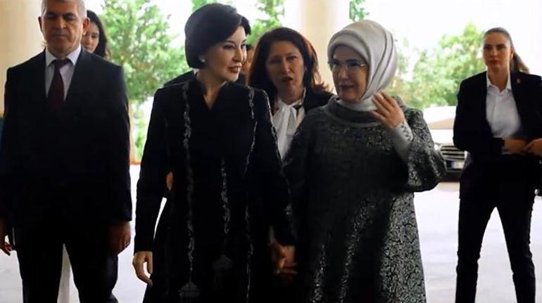 Emine Erdoğan, Ziroat Mirziyoyeva ile Millet Kütüphanesini gezdi