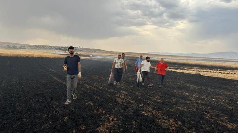 Şırnakta yıldırımlar buğday tarlasını küle çevirdi