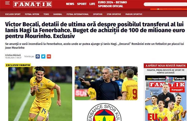 Fenerbahçeden Mourinhoya rekor transfer bütçesi Victor Becali açıkladı