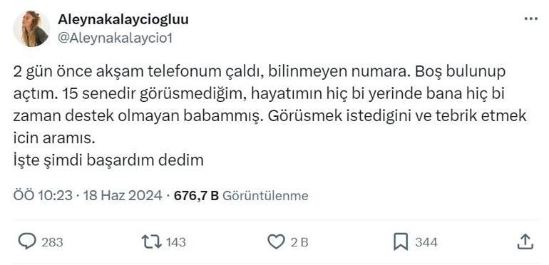 15 yıldır görüşmüyorlardı Aleyna Kalaycıoğlunun babası ortaya çıktı