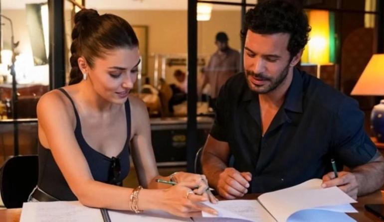 Hande Erçel ve Barış Arduç sete çıktı Birlikte ilk fotoğraf geldi