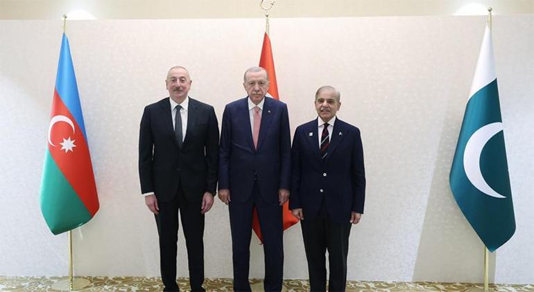 Cumhurbaşkanı Erdoğan, Aliyev ve Şerif ile üçlü toplantı yaptı İşte ele alınan konular...