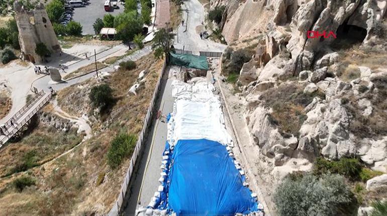 Yolun altındaki boşluklar fark edilince trafiğe kapatılıp, kazıldı Müthiş keşif