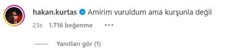 Birce Akalay paylaştı, Hakan Kurtaş yanıtsız bırakmadı Amirim vuruldum