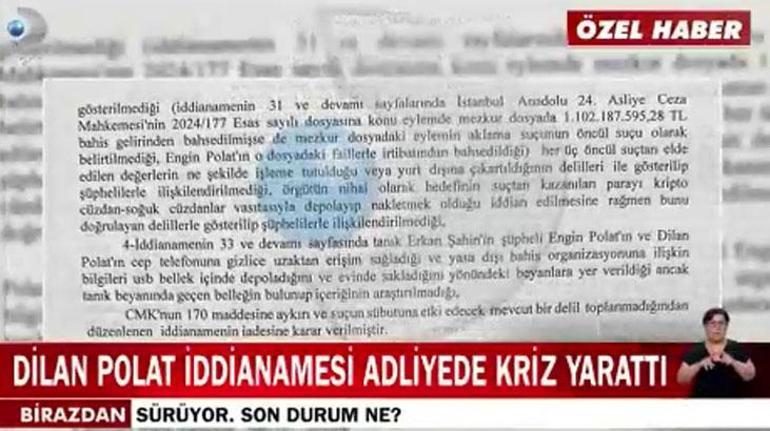 Dilan Polat iddianamesi mahkemede kriz yarattı İddianame iade edildi