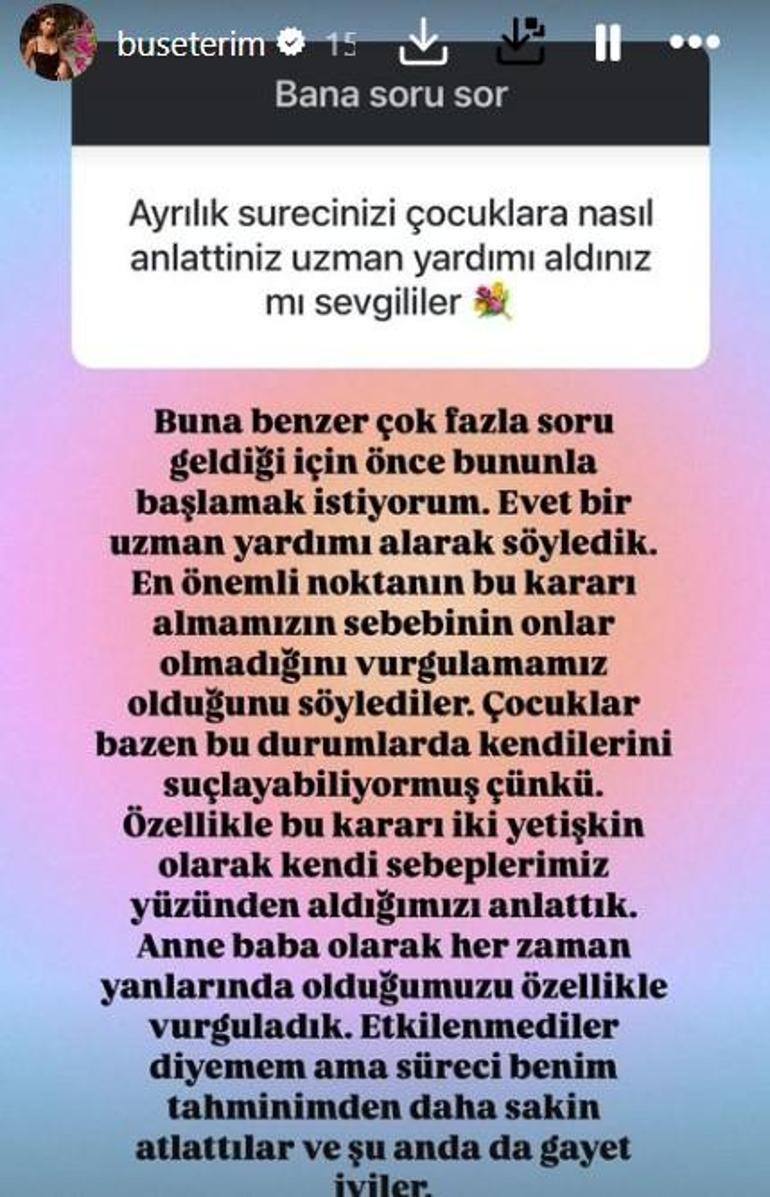 Buse Terimden ayrılık sorularına yanıt Kendimi yeniden keşfediyorum