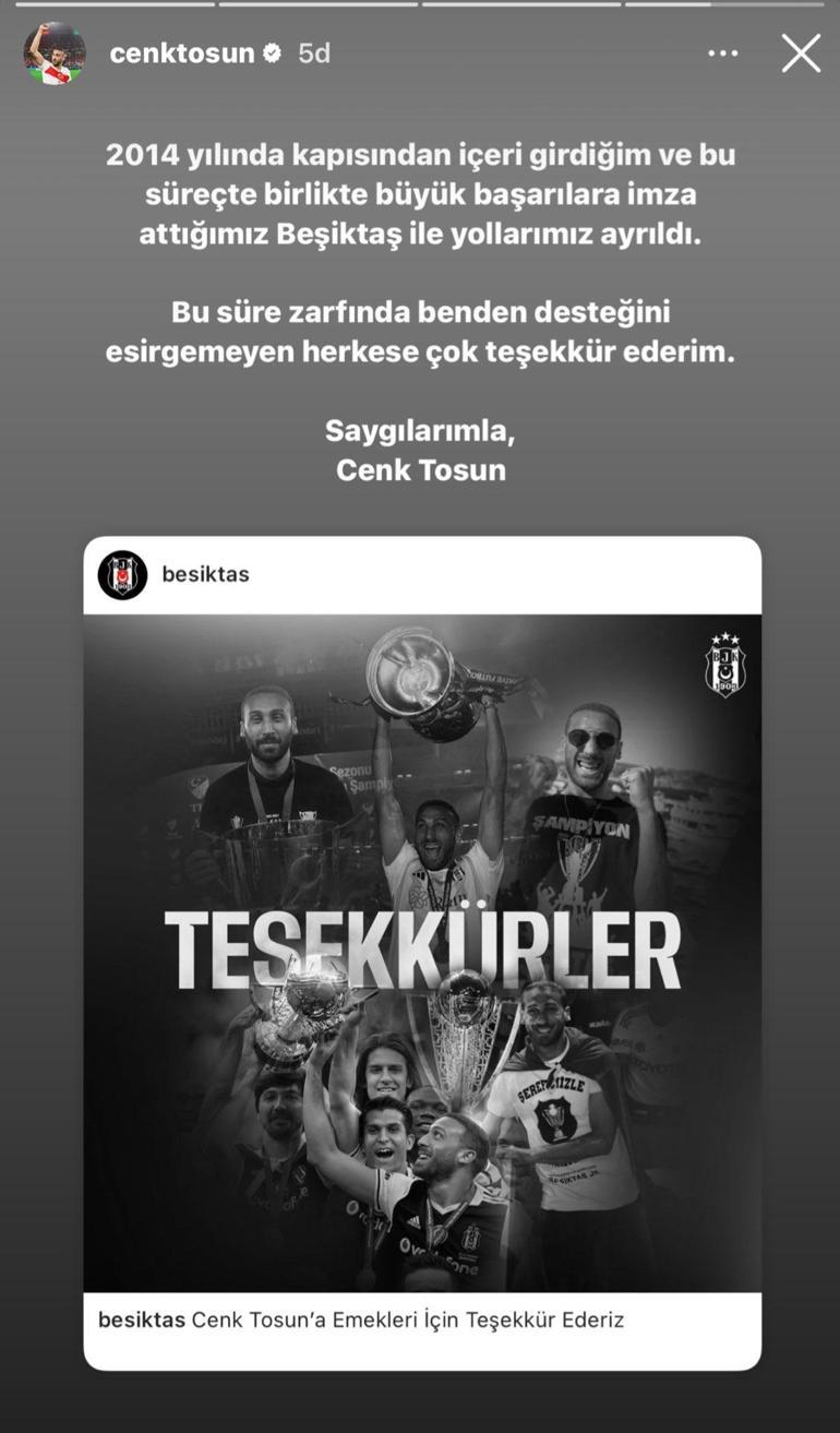Fenerbahçenin yeni transferi Cenk Tosun, Beşiktaşa veda etti