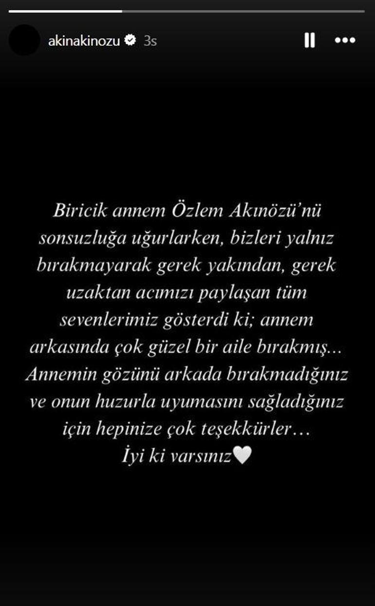 Akın Akınözünden günler sonra paylaşım: Annem arkasında çok güzel bir aile bırakmış