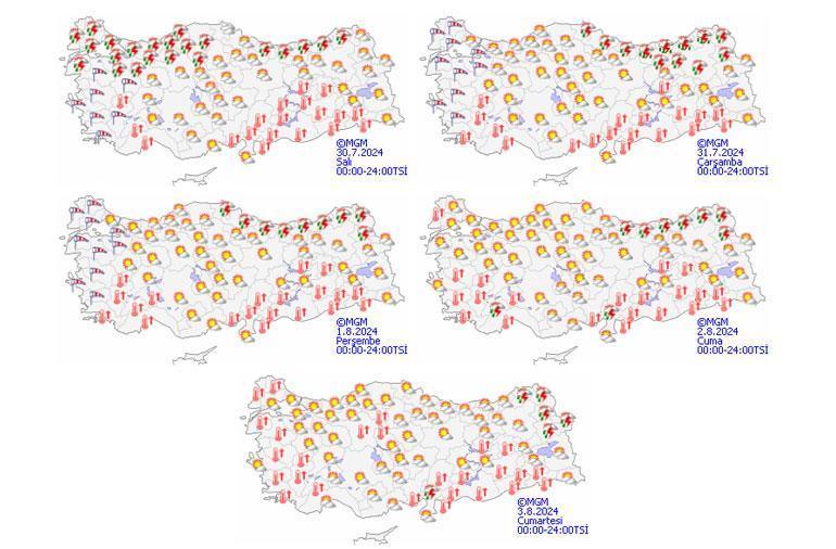 Meteoroloji yeni hava durumu haritası yayımladı Dikkat: İstanbul dahil birçok ilde sağanak var