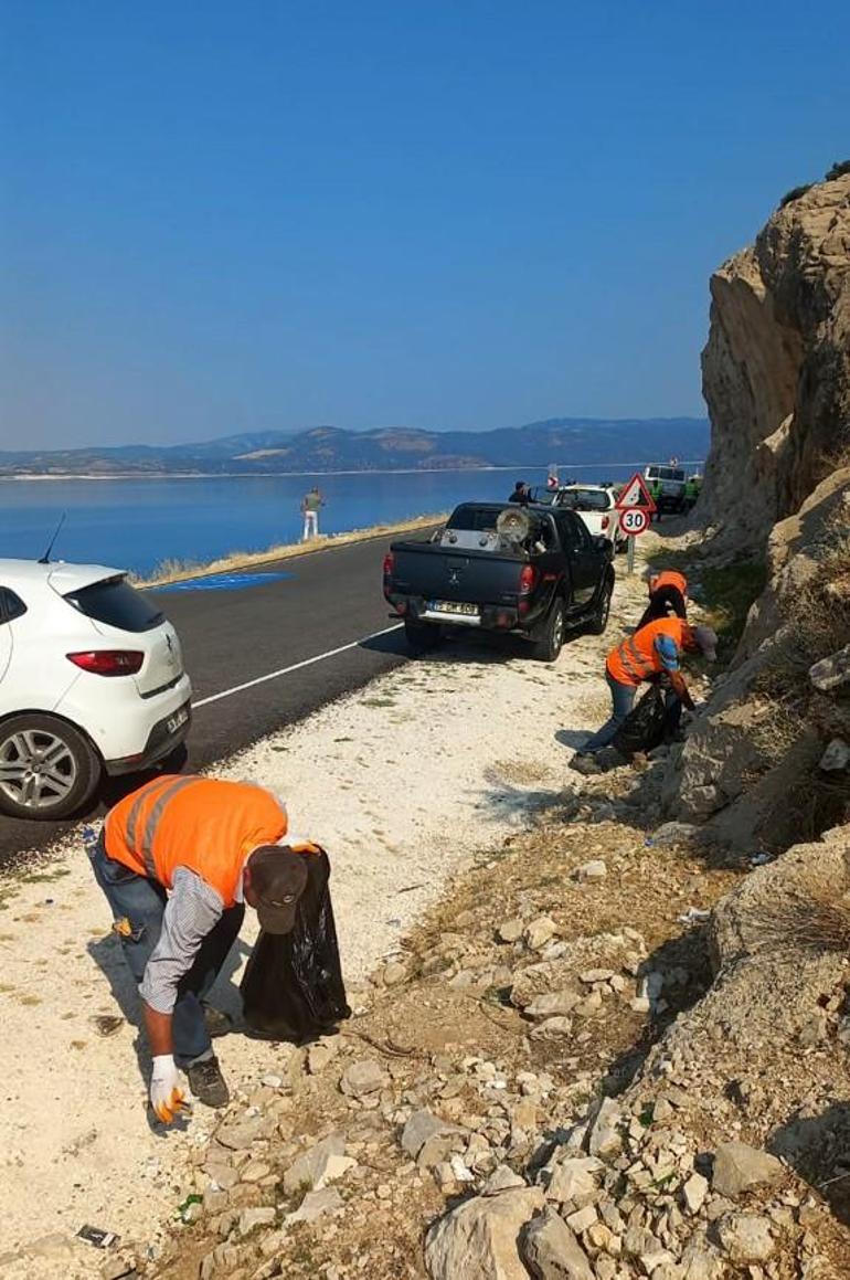 Salda Gölünde tepki çeken görüntü