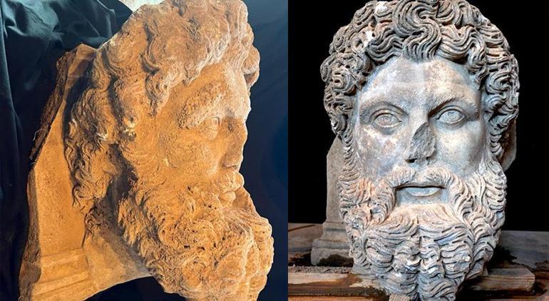 Aphrodisias’ta benzersiz keşif Kolosal Zeus Başı bulundu