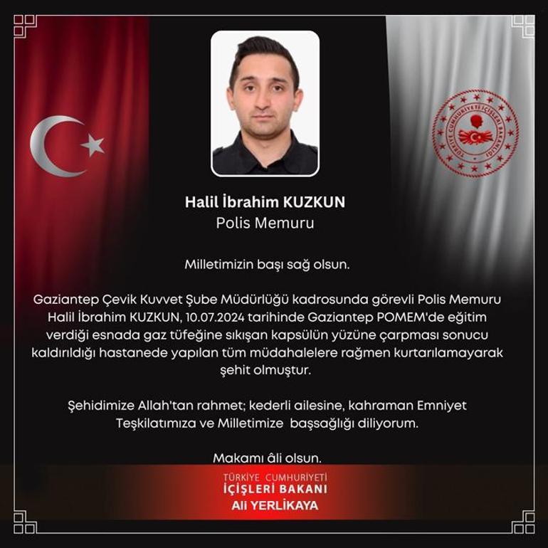 Gaziantepte polis memuru Halil İbrahim Kuzgun, şehit oldu