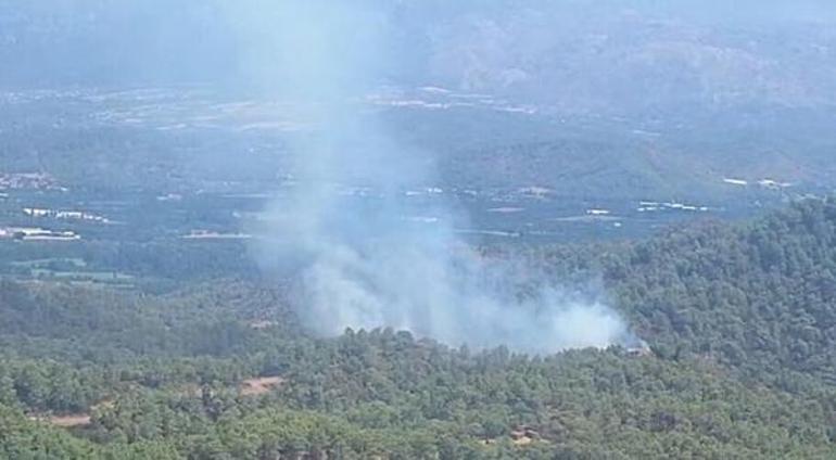 Köyceğizde orman yangını Havadan ve karadan müdahale