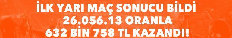 3 Maçın İlk Yarı / Maç Sonucunu bildi, 26.056.13 oranla 632 bin 758 TL kazandı