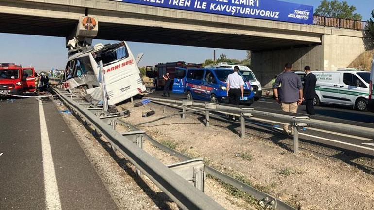 Ankara-Eskişehir Karayolunda otobüs kazası Çok sayıda ölü ve yaralı var