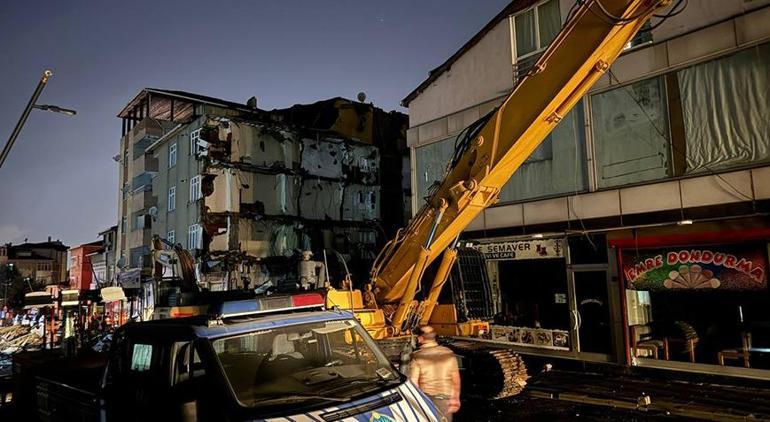 İETT otobüsünün çarptığı binanın yıkımına ara verildi