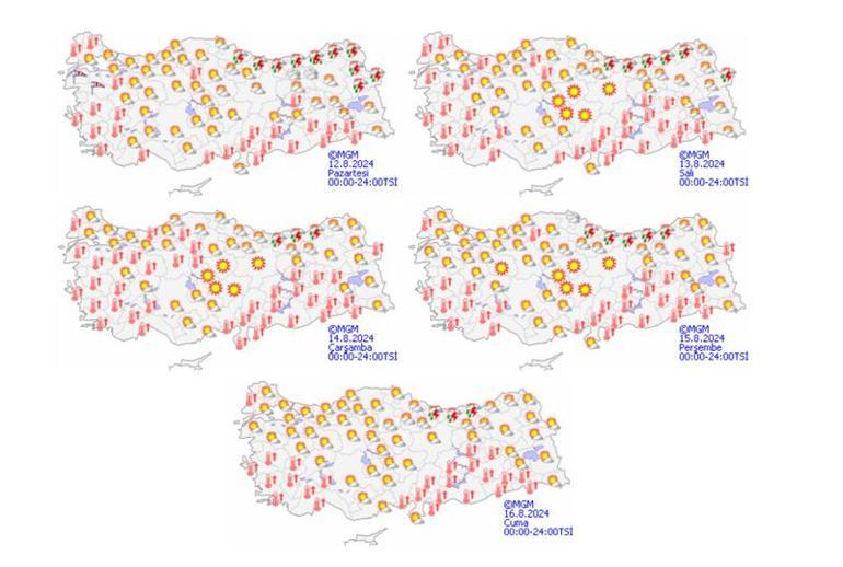 Meteoroloji haritayı güncelledi Bu hafta hava nasıl olacak