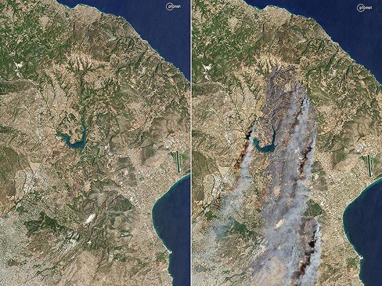 25 metrelik alevler, patlama sesleri duyuldu Yunanistan yardım çağrısında bulundu, Türk uçakları havalandı