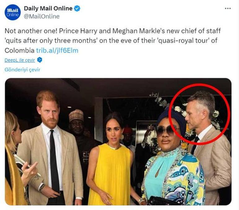 Prens Harry ile Meghan Markleın personel şefi istifa etti Sadece üç ay dayanabildi