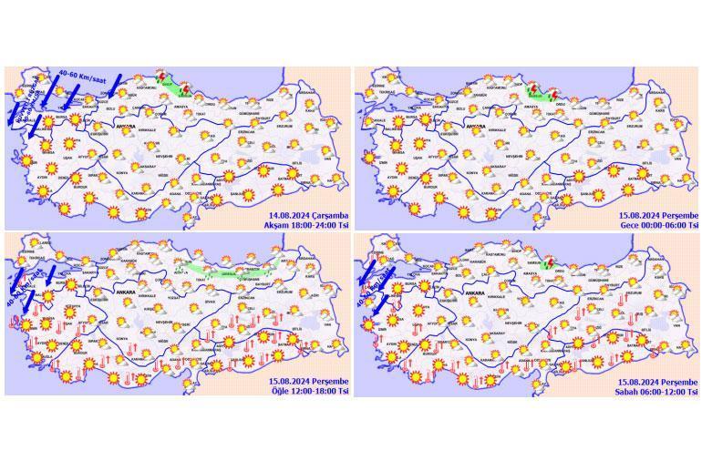 Meteoroloji uyardı Yeni hava durumu haritası yayımlandı Marmara ve Kuzey Ege dikkat Saatte 60 kmyi bulacak