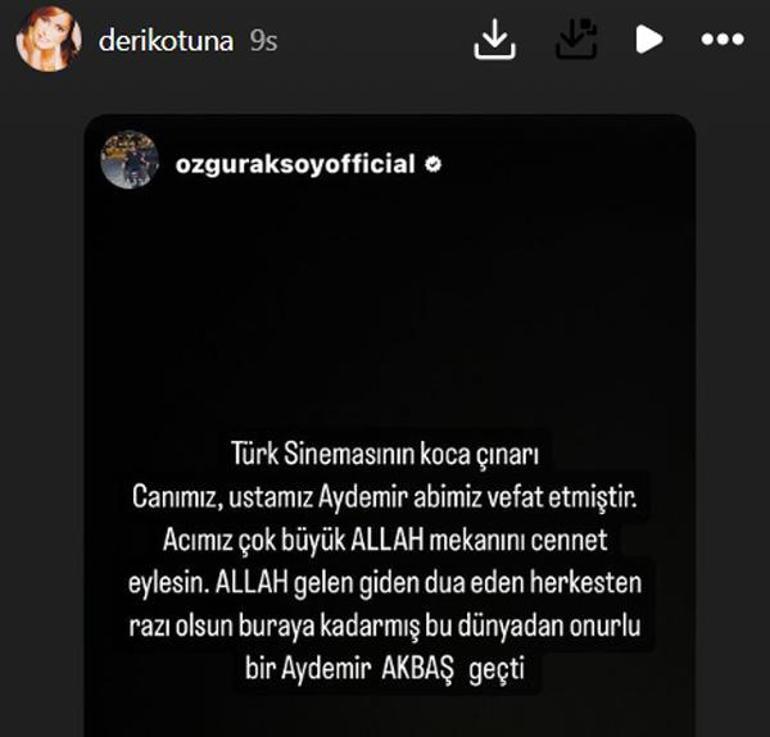 Ünlülerden usta oyuncuya veda Bu dünyadan onurlu bir Aydemir Akbaş geçti