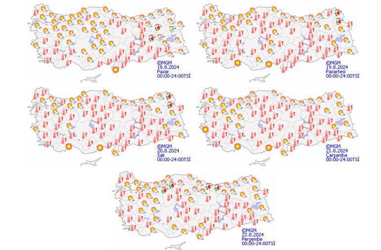 Meteoroloji yeni hava durumu haritası yayımladı Sağanak ve toz taşınımı uyarısı