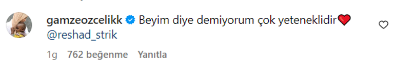 Gamze Özçelikten Reshad Strike: Beyim diye demiyorum, çok yeteneklidir