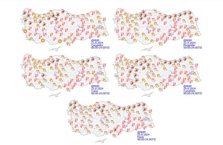 Meteoroloji haritayı güncelledi Öğleden sonra sağanak yağış bekleniyor