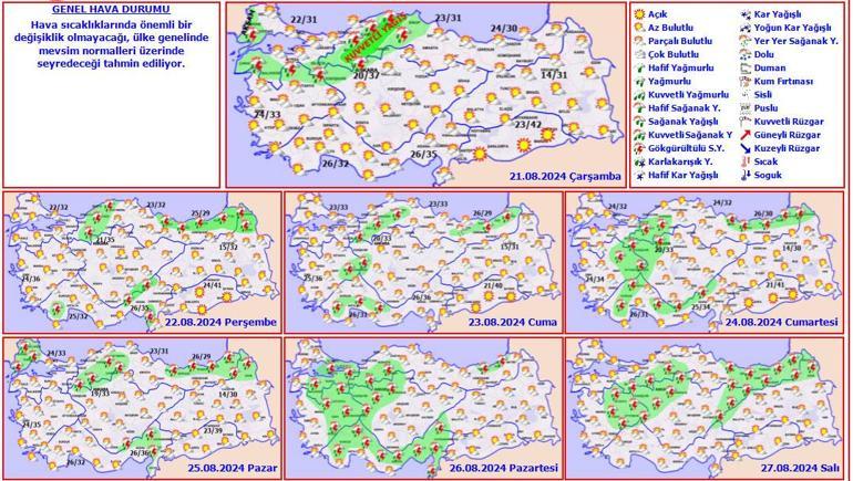 Meteoroloji haritayı güncelledi Öğleden sonra sağanak yağış bekleniyor