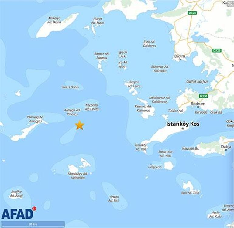 Bodrum açıklarında 3.5 büyüklüğünde deprem