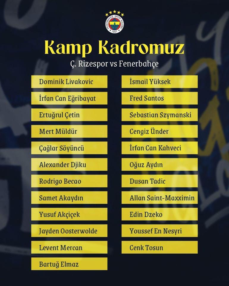 Fenerbahçede kamp kadrosu açıklandı Osayi kararı