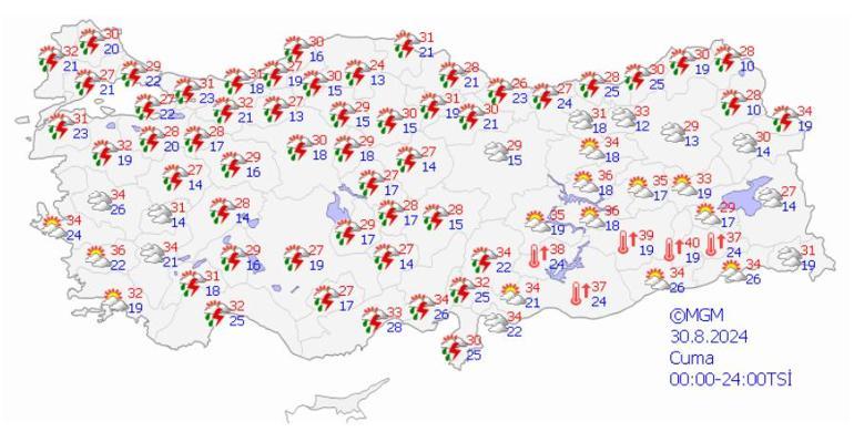 Meteoroloji yeni haritayı yayımladı Yurdun birçok bölgesine yağış geliyor