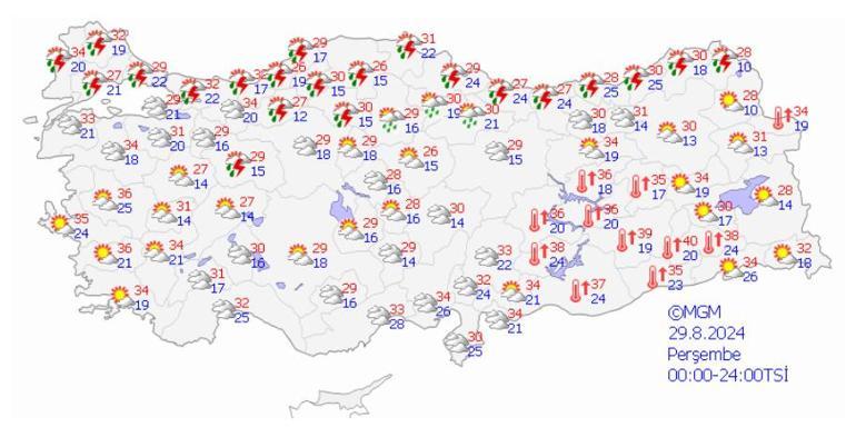 Meteoroloji yeni haritayı yayımladı Yurdun birçok bölgesine yağış geliyor