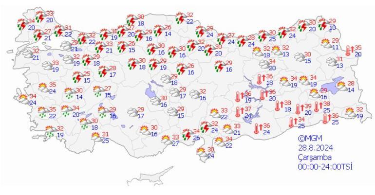 Meteoroloji yeni haritayı yayımladı Yurdun birçok bölgesine yağış geliyor