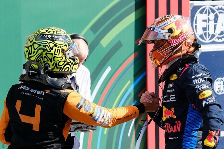 Formula 1de Lando Norris, Max Verstappenin evinde kazandı Charles Leclercten sürpriz çıkış