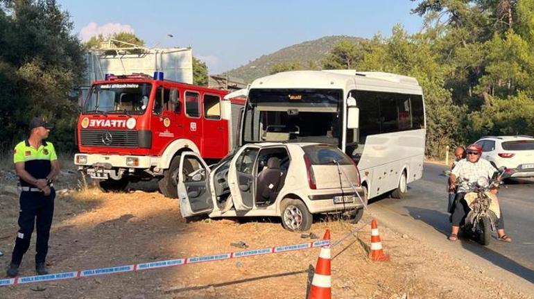 Bodrumda feci kaza Otomobil ile minibüs kafa kafaya çarpıştı