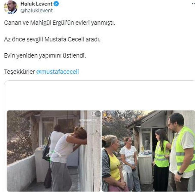 Mustafa Ceceli, İzmir yangınında evlerini kaybeden kardeşlere sözünü tuttu