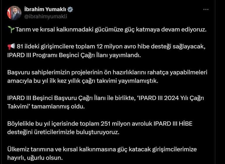 Bakan Yumaklıdan girişimcilere hibe desteği açıklaması