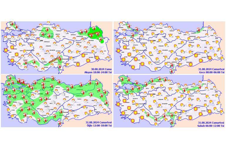 Meteoroloji uyardı Şiddetli sağanaklar ne kadar sürecek İşte il il hava durumu