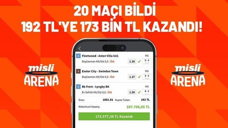 20 maça 0.5 Üst oynadı, 1081 orandan 173 bin TL kazandı