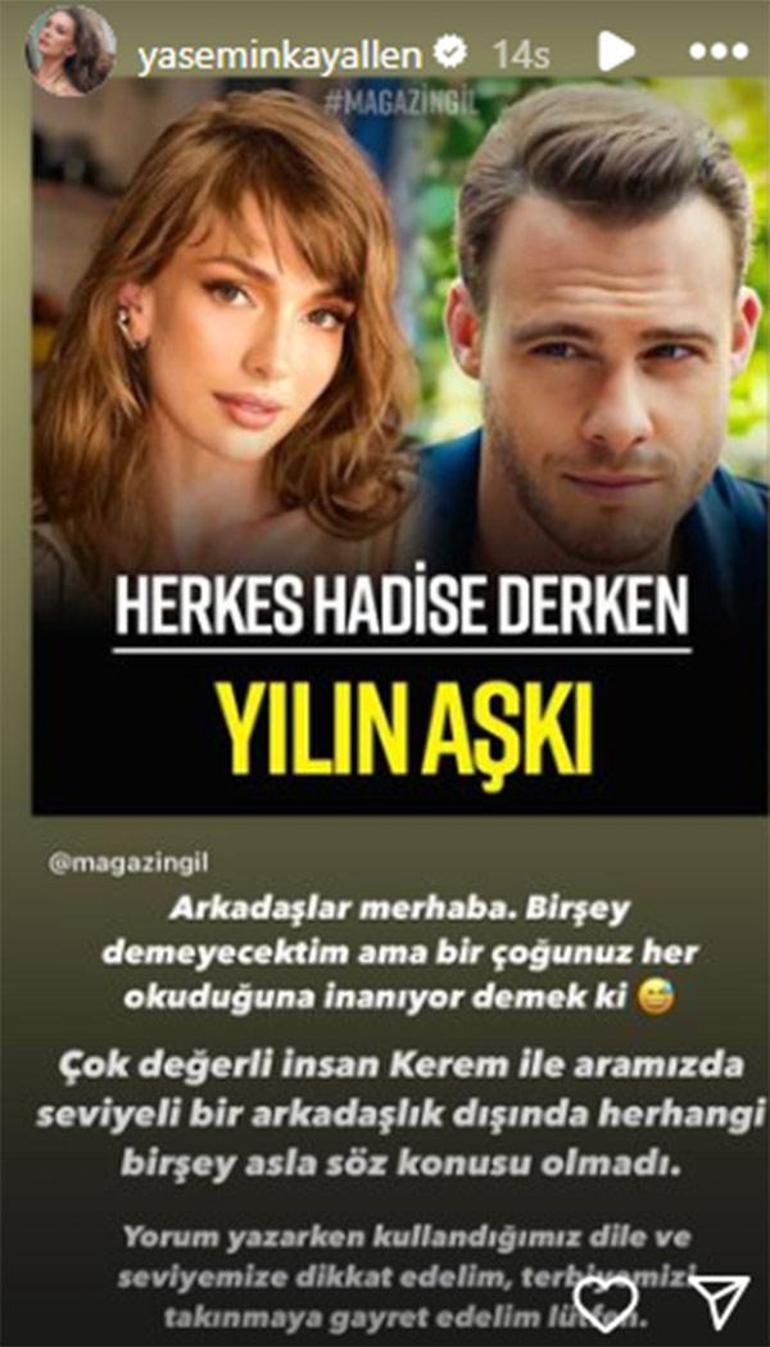 Kerem Bürsin ile aşk mı yaşıyor Yasemin Allendan açıklama geldi